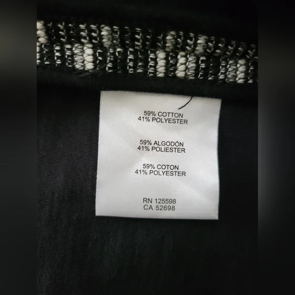 Ellen Tracy | Marled Black/White Open Drape Front Jacket (SIZE M) - Picture 9 of 15